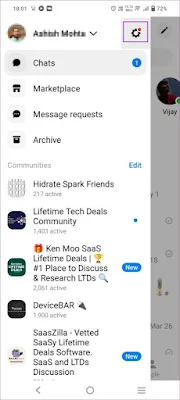 الخطوة 1: افتح تطبيق Messenger واضغط على أيقونة النقاط الثلاث في الجزء العلوي الأيسر.