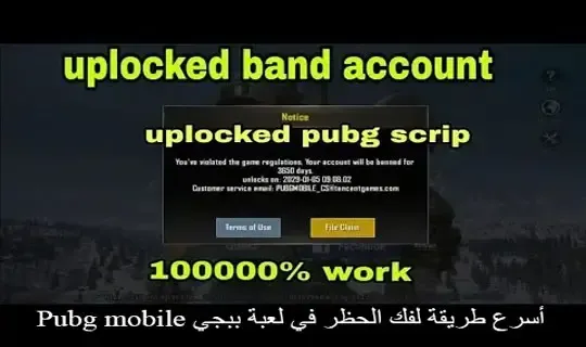 رسالة لفك حظر ببجي, إلغاء حظر شخص في ببجي, أفضل برنامج لفك حظر ببجي