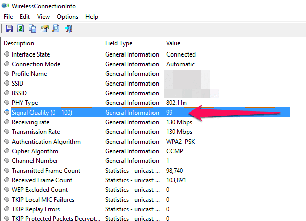قوة إشارة الواي فاي